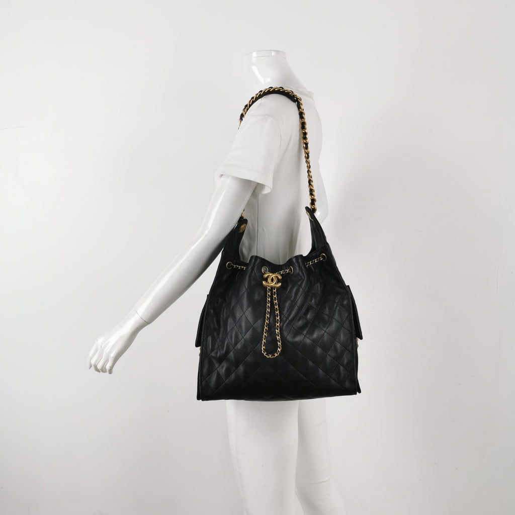 Chanel 25 Bag Medium Quilted Caviar
