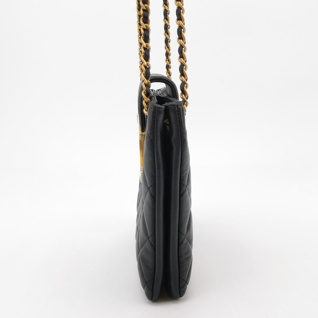Chanel Lambskin Quilted Giant CC Shoulder Bag Black