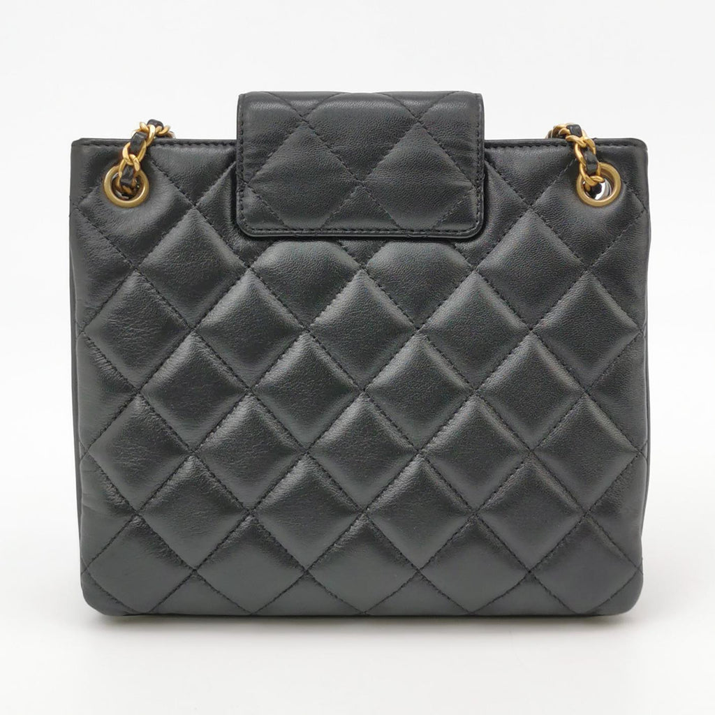 Chanel Lambskin Quilted Giant CC Shoulder Bag Black