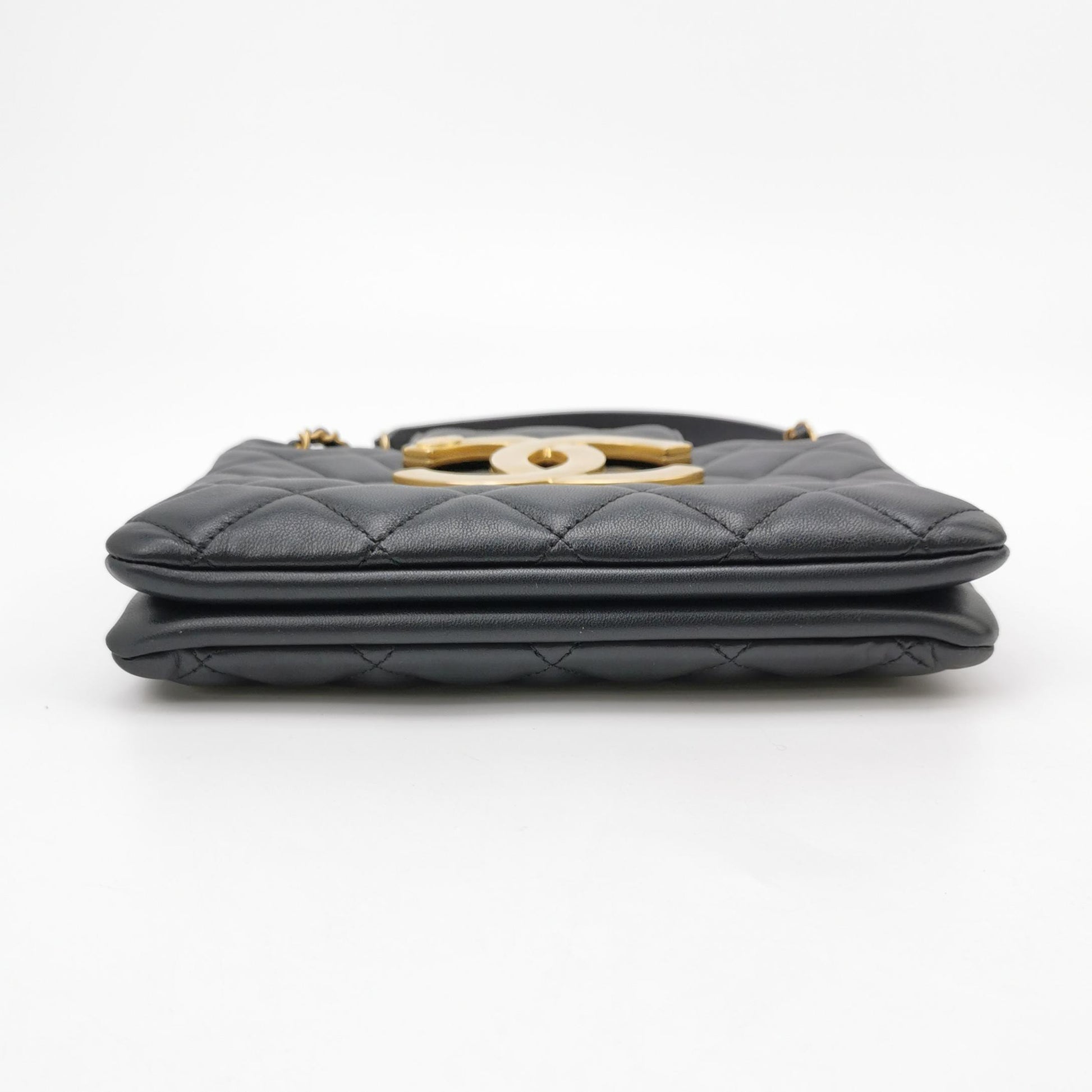Chanel Lambskin Quilted Giant CC Shoulder Bag Black