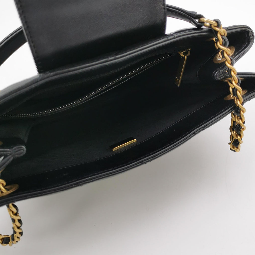Chanel Lambskin Quilted Giant CC Shoulder Bag Black