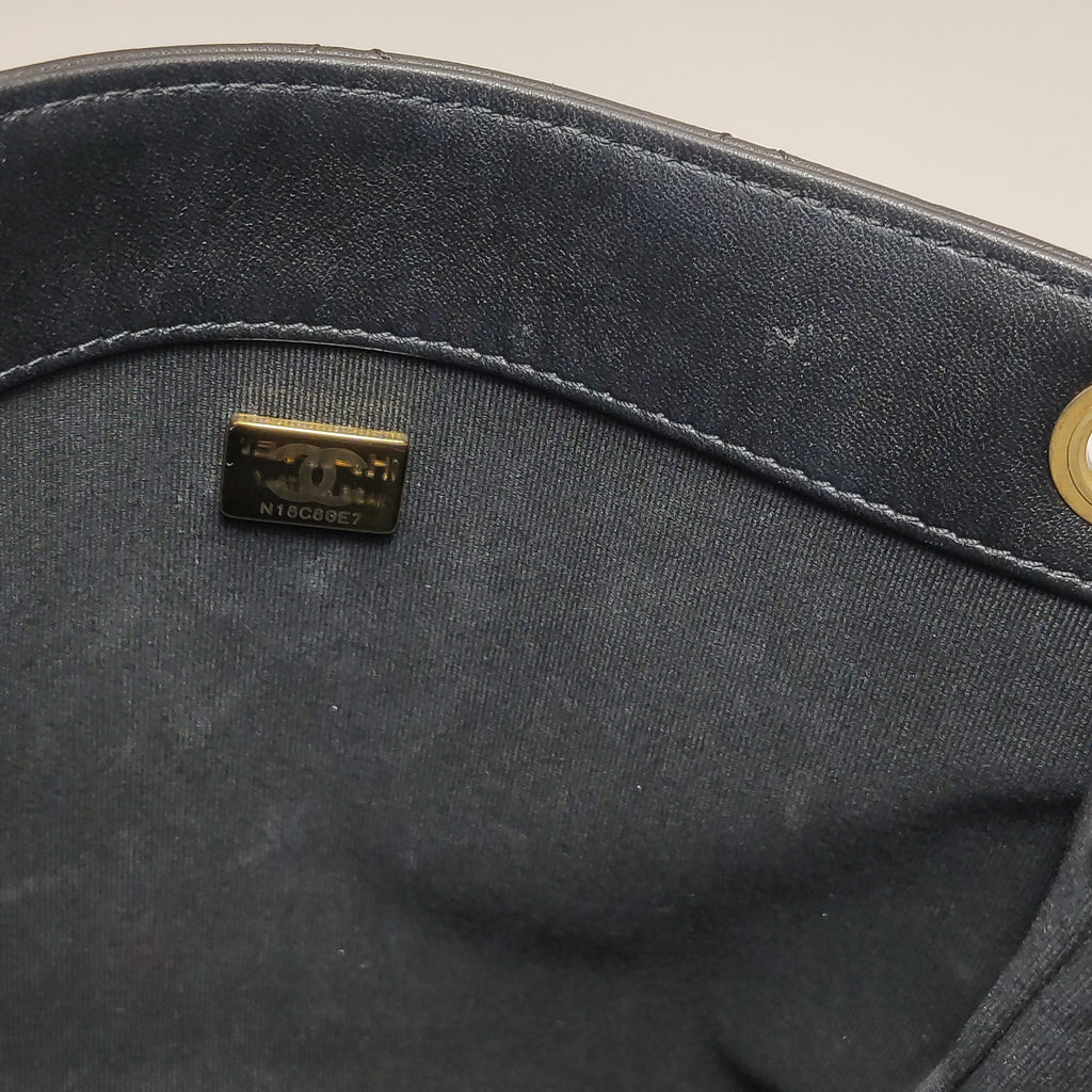 Chanel Lambskin Quilted Giant CC Shoulder Bag Black
