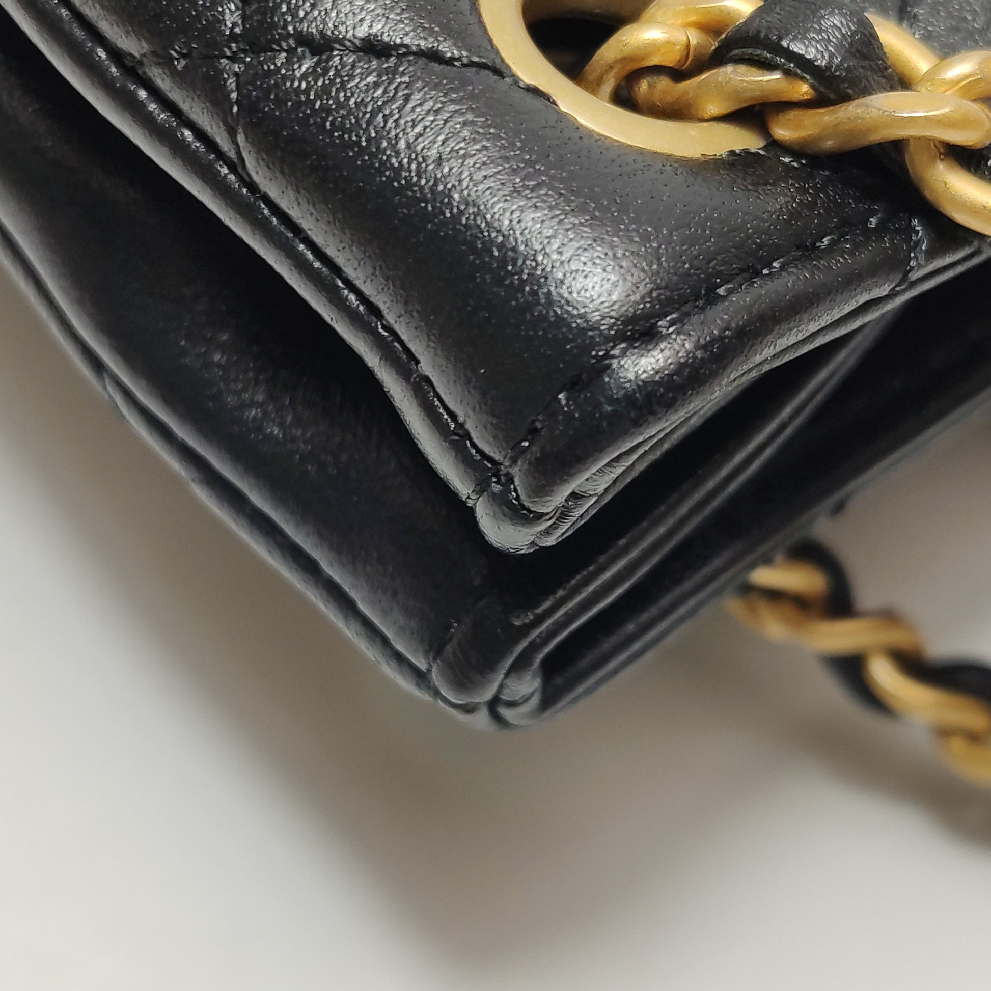 Chanel Lambskin Quilted Giant CC Shoulder Bag Black