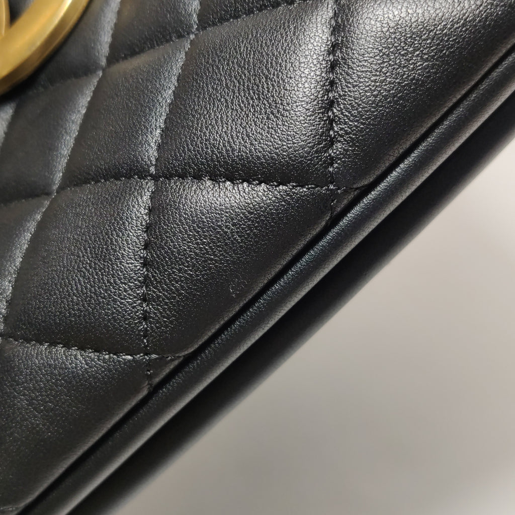 Chanel Lambskin Quilted Giant CC Shoulder Bag Black