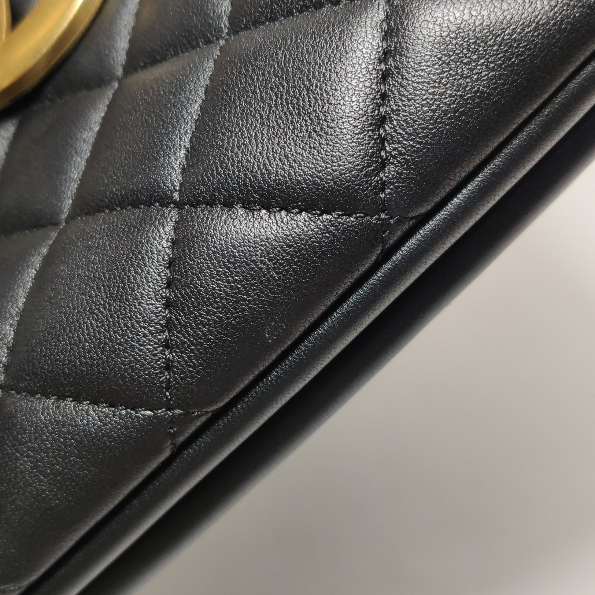 Chanel Lambskin Quilted Giant CC Shoulder Bag Black