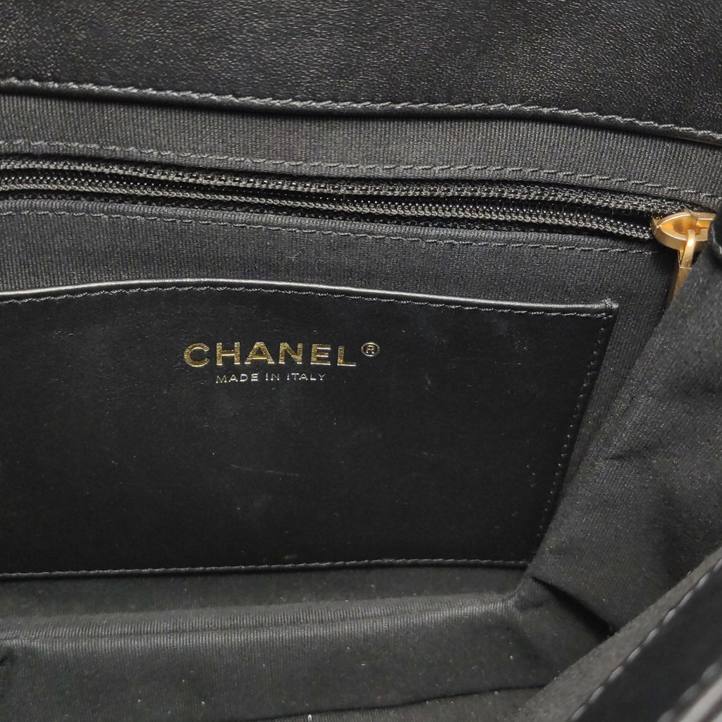 Chanel Lambskin Quilted Giant CC Shoulder Bag Black