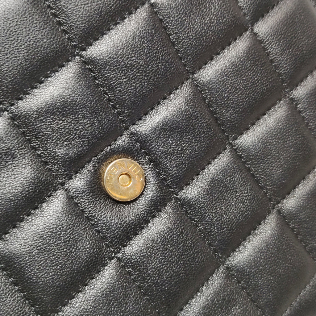 Chanel Lambskin Quilted Giant CC Shoulder Bag Black