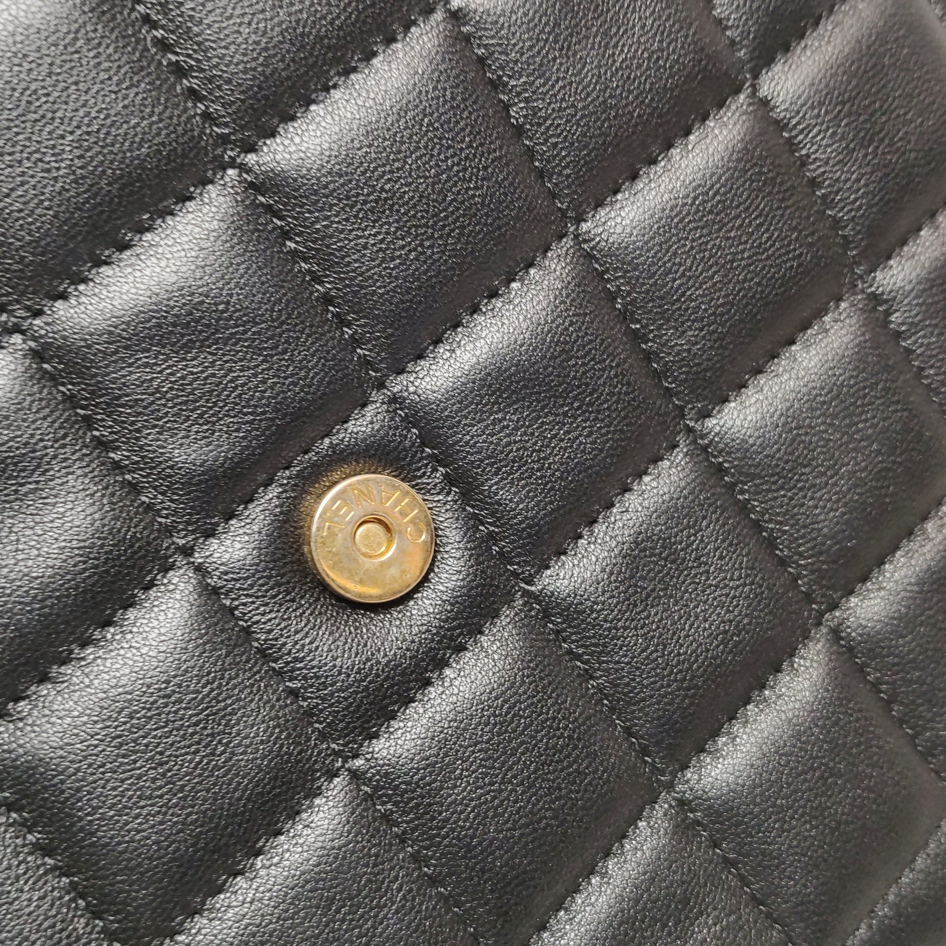 Chanel Lambskin Quilted Giant CC Shoulder Bag Black