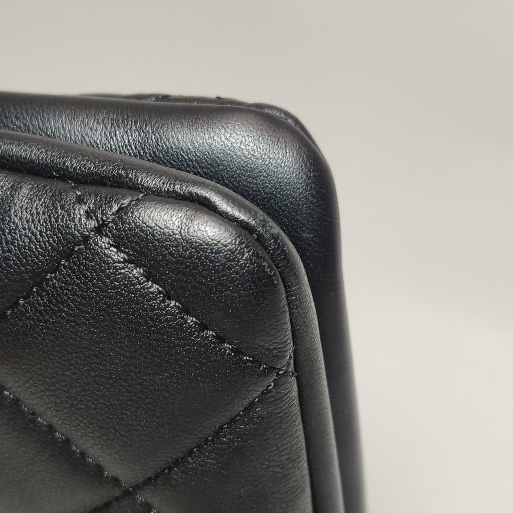 Chanel Lambskin Quilted Giant CC Shoulder Bag Black
