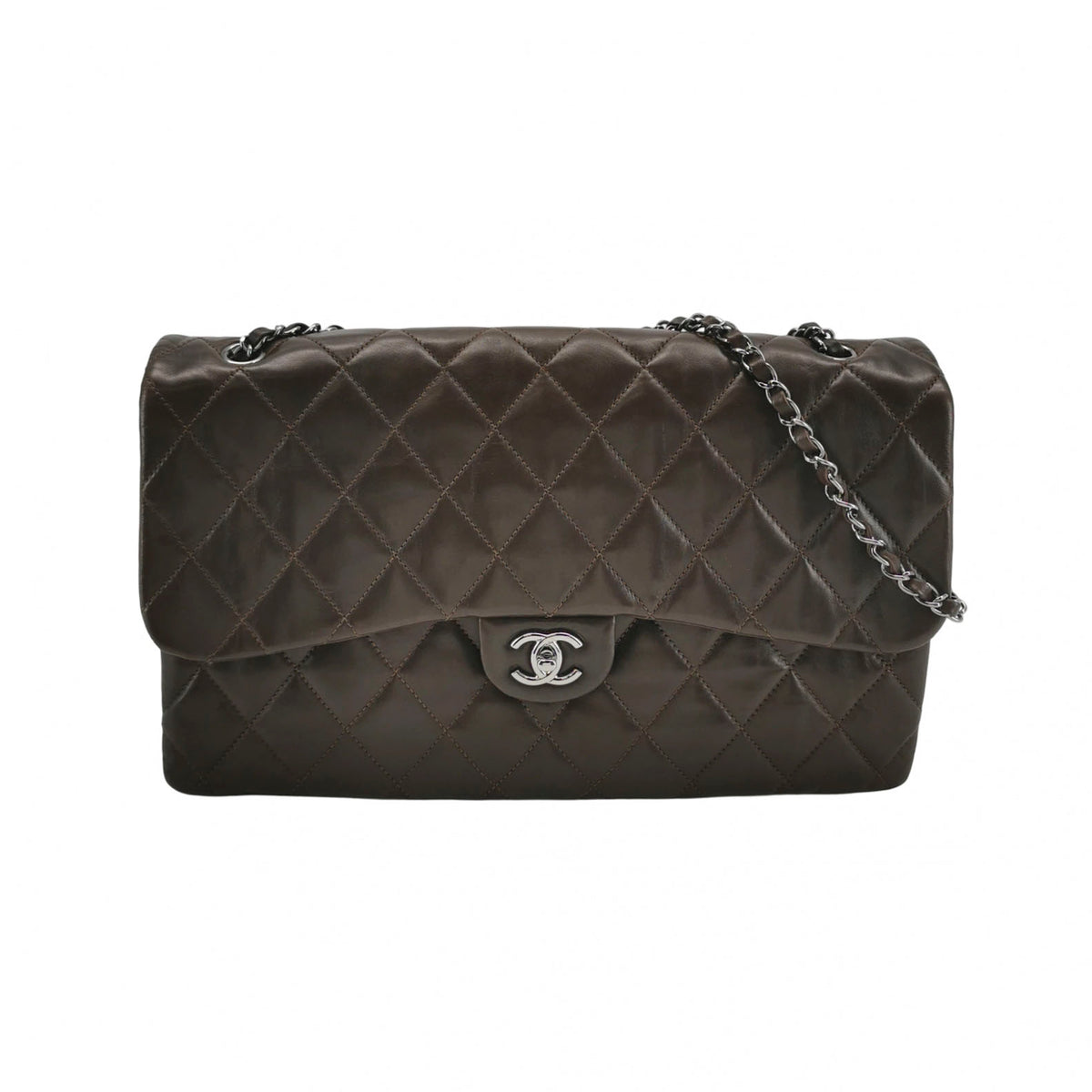 Chanel Accordion Flap Dark Brown