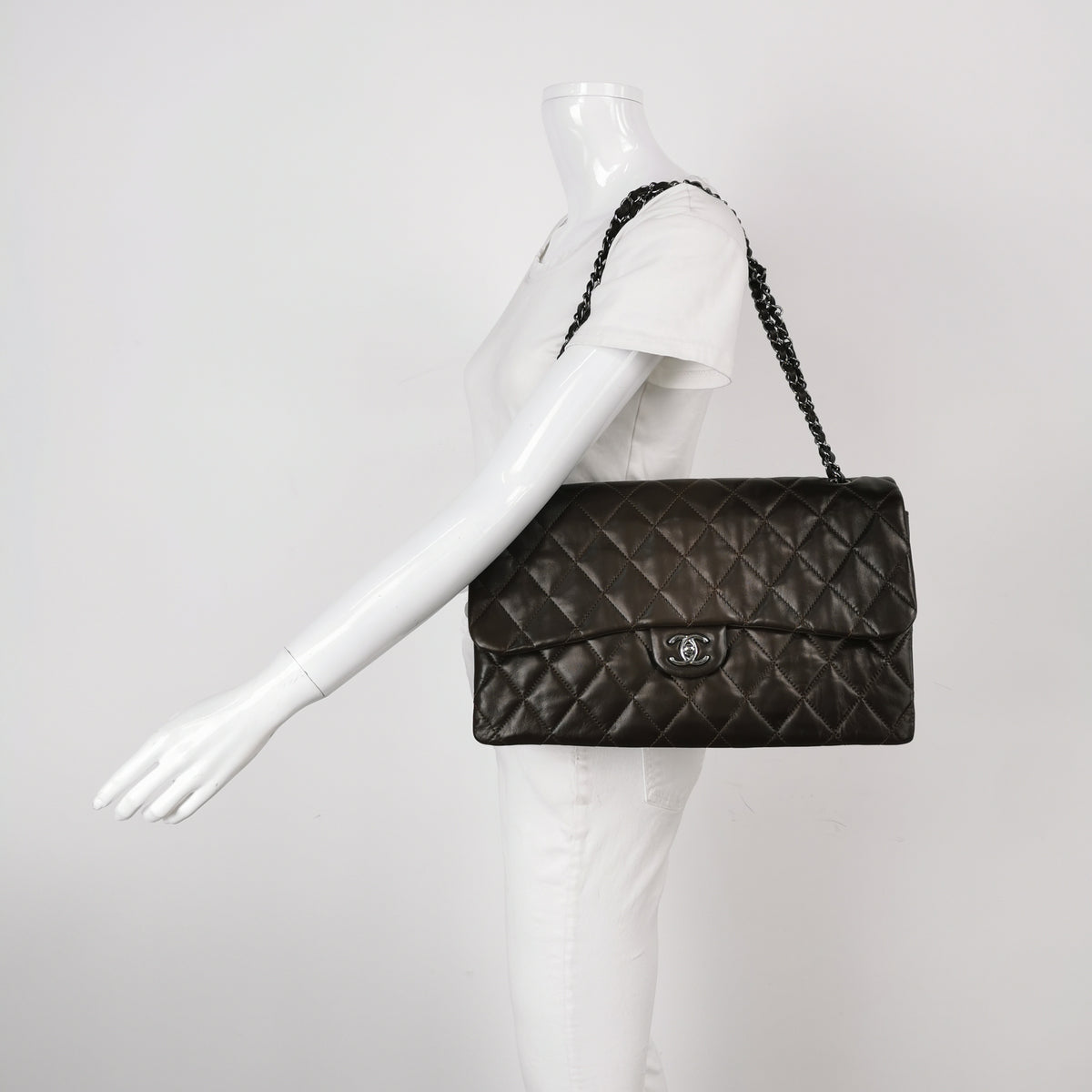 Chanel Accordion Flap Dark Brown