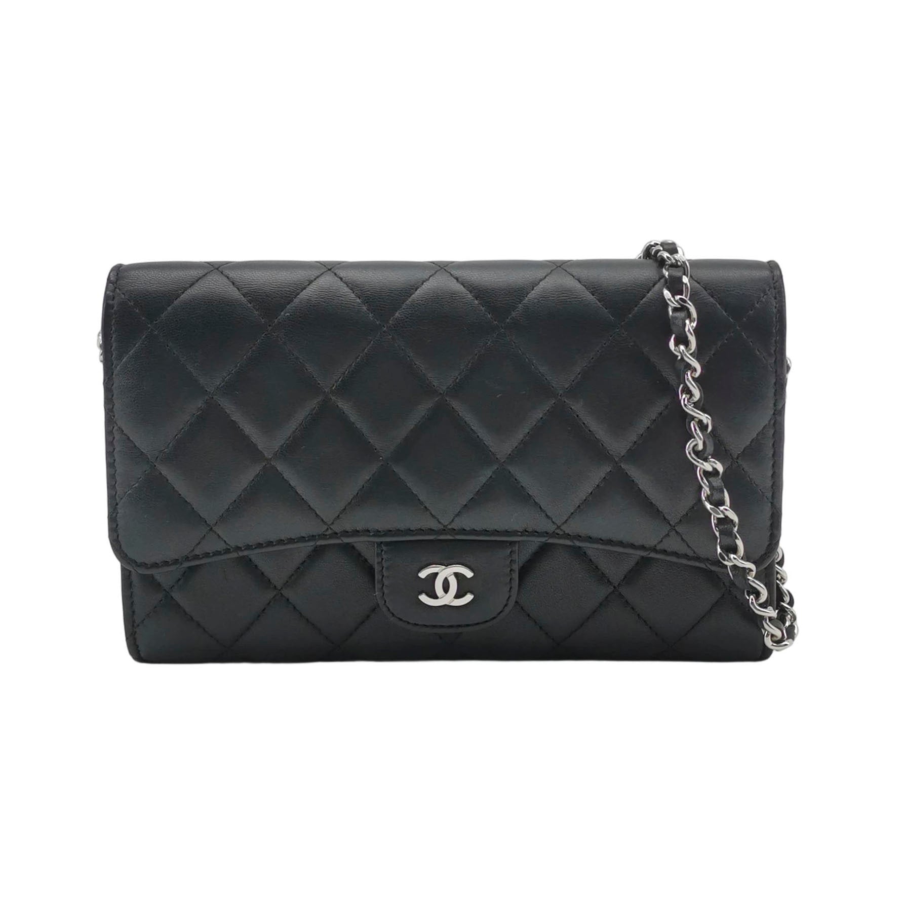 Chanel Wallet On Short Chain Black SHW