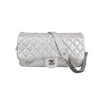 Chanel Quilted Small Chain Detail Flap Metallic Calfskin Silver