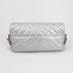 Chanel Quilted Small Chain Detail Flap Metallic Calfskin Silver