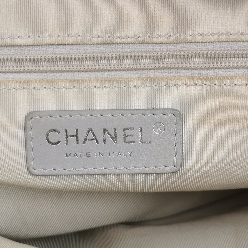 Chanel Quilted Small Chain Detail Flap Metallic Calfskin Silver