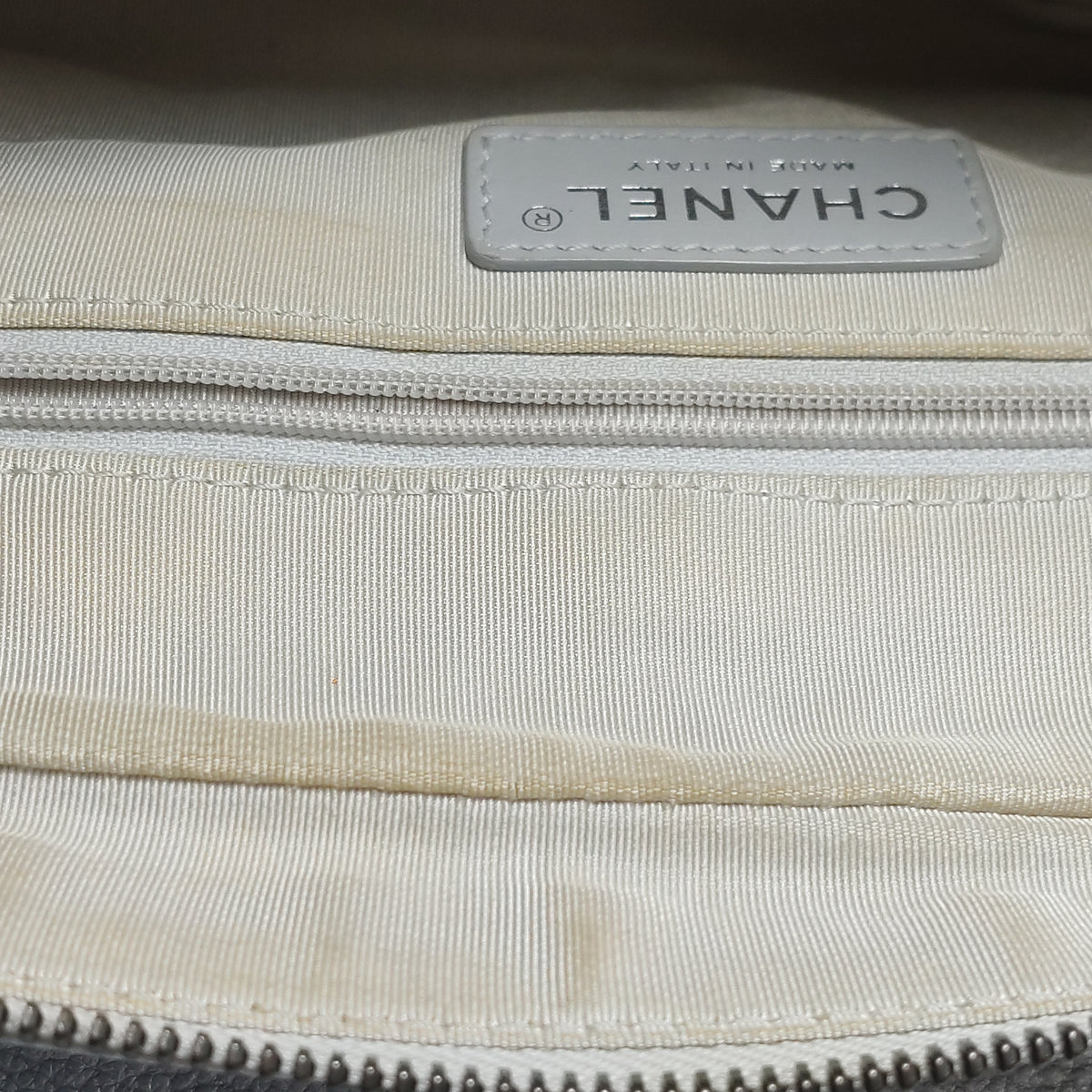 Chanel Quilted Small Chain Detail Flap Metallic Calfskin Silver