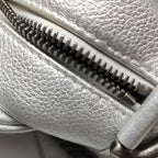 Chanel Quilted Small Chain Detail Flap Metallic Calfskin Silver