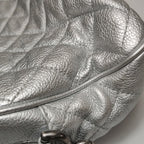 Chanel Quilted Small Chain Detail Flap Metallic Calfskin Silver