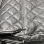 Chanel Quilted Small Chain Detail Flap Metallic Calfskin Silver