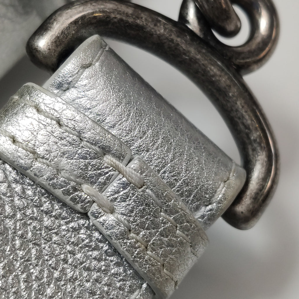 Chanel Quilted Small Chain Detail Flap Metallic Calfskin Silver
