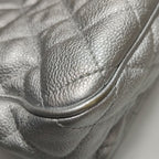 Chanel Quilted Small Chain Detail Flap Metallic Calfskin Silver