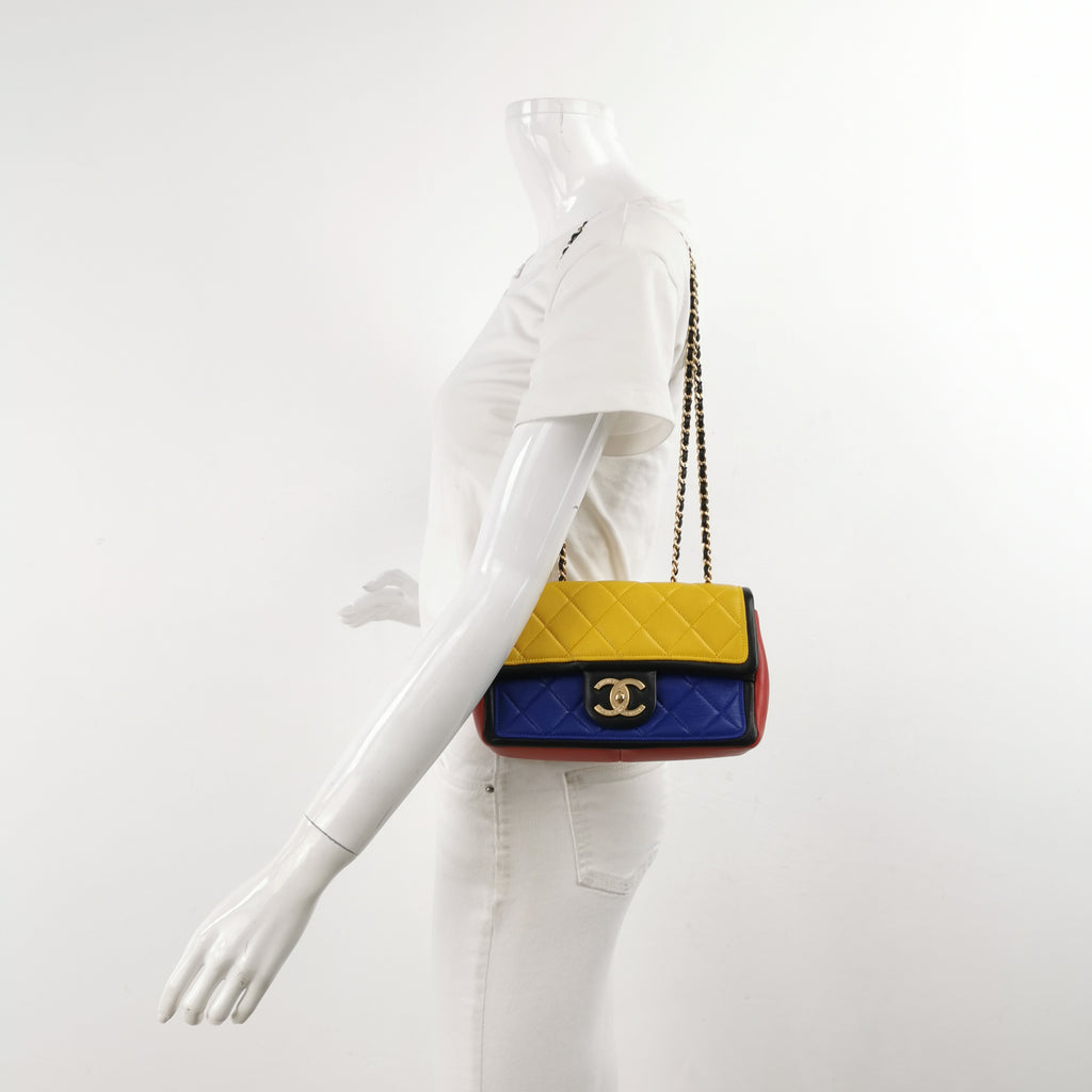 Chanel Tricolor Medium Lambskin Graphic Flap Bag