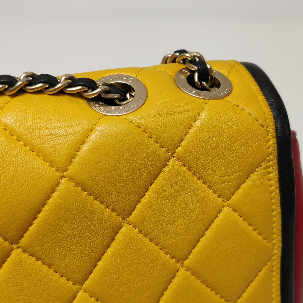 Chanel Tricolor Medium Lambskin Graphic Flap Bag