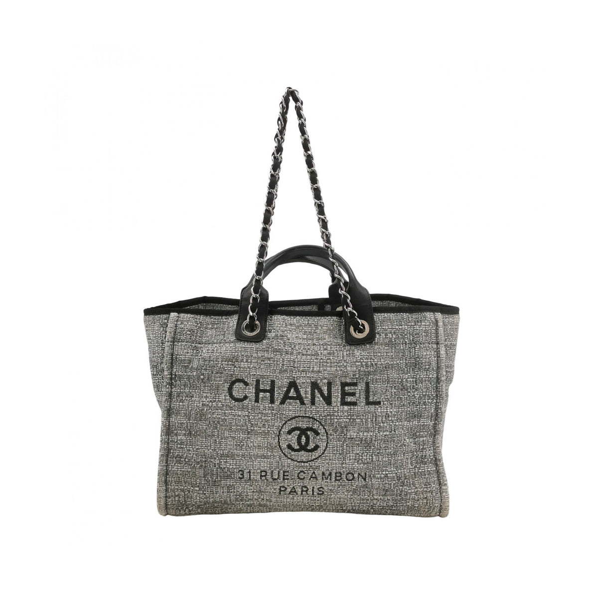 Chanel Deauville Large Gray Top Handle