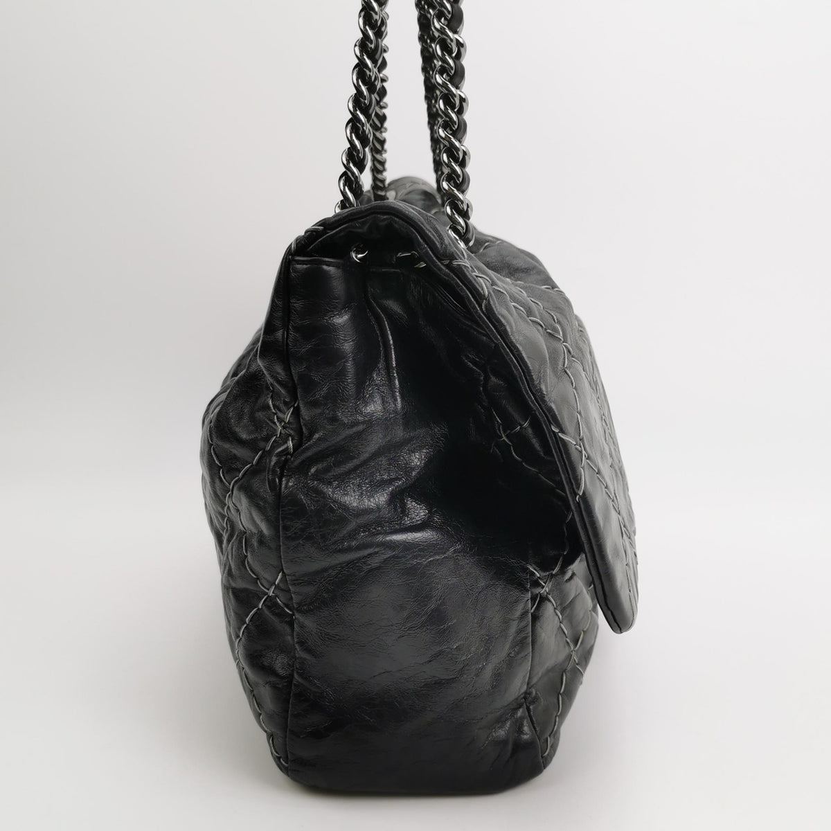 Chanel Double Stitch Flap Bag Black