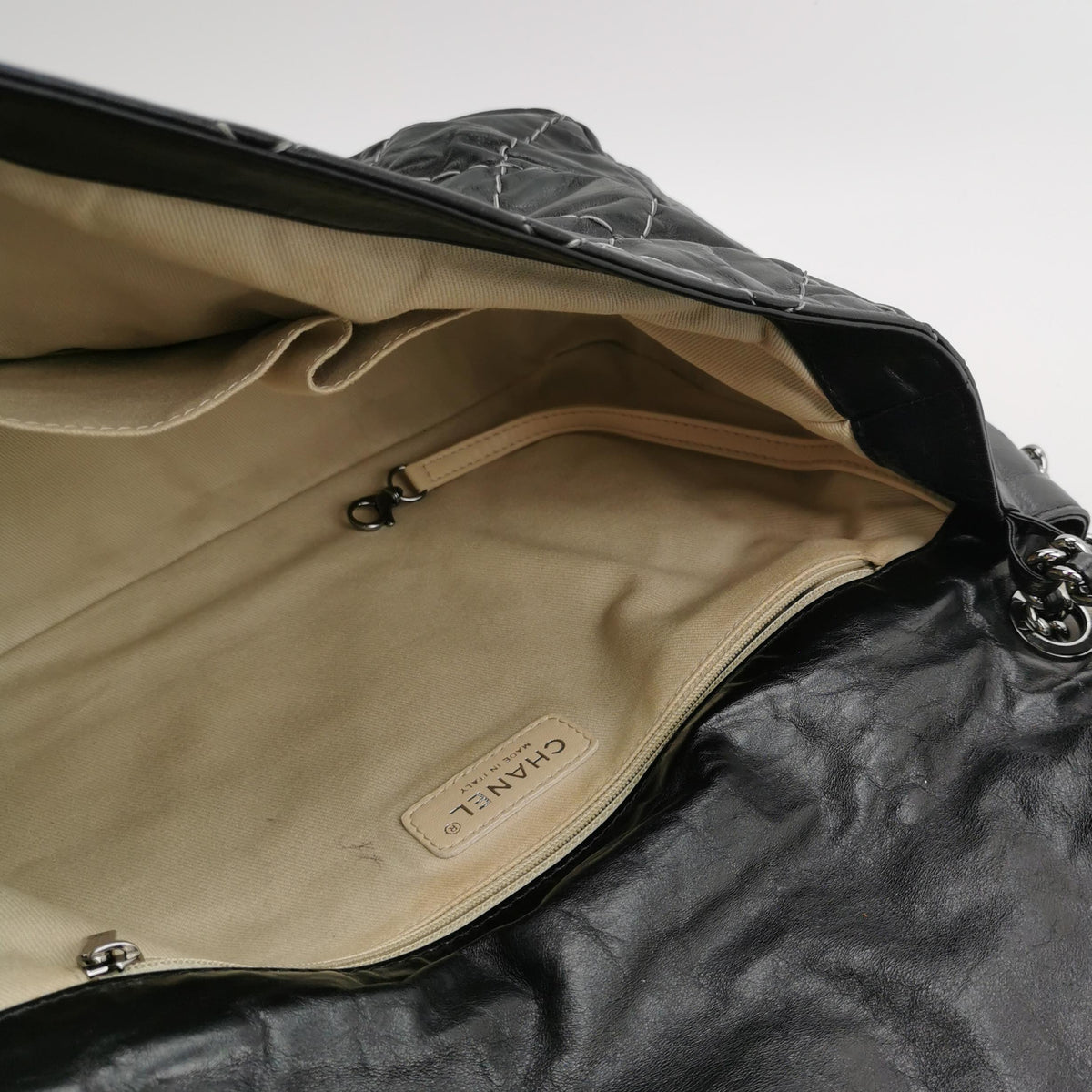 Chanel Double Stitch Flap Bag Black