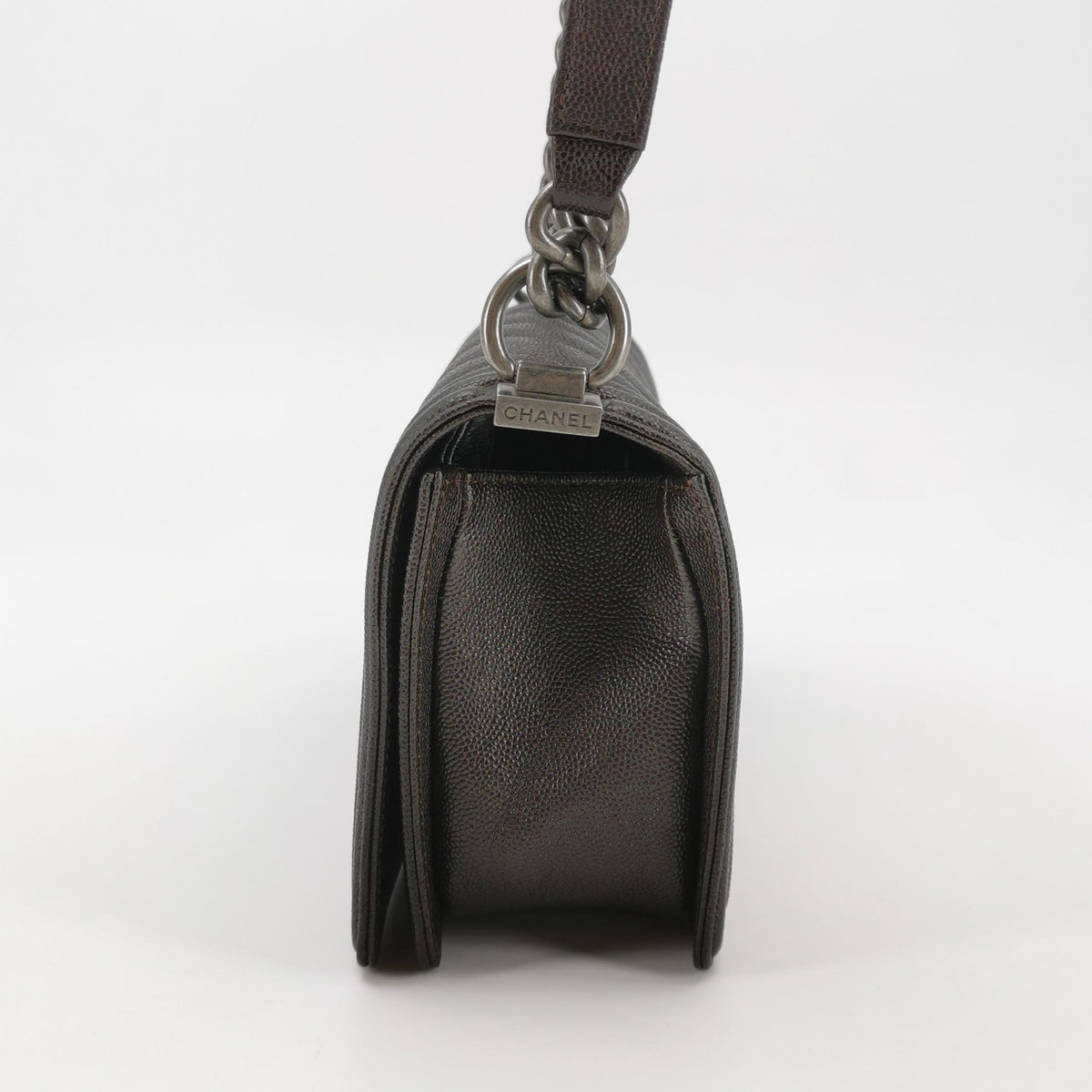 Chanel Chevron Boy Brown Caviar Medium