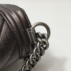 Chanel Chevron Boy Brown Caviar Medium