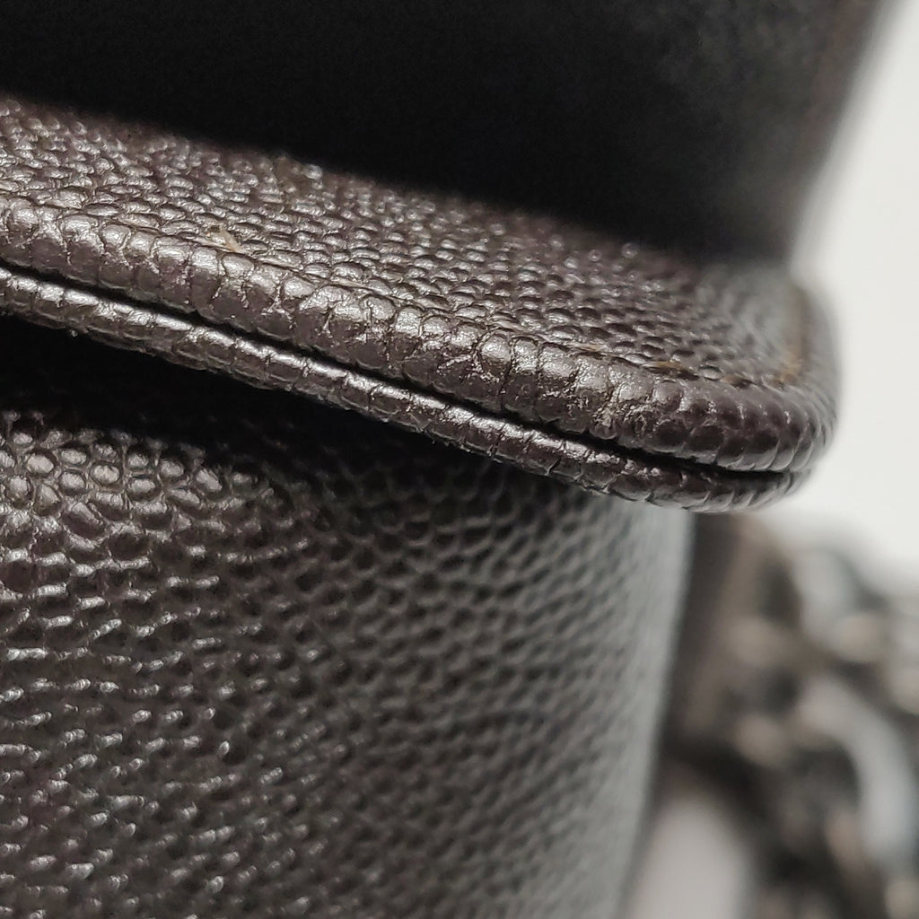 Chanel Chevron Boy Brown Caviar Medium