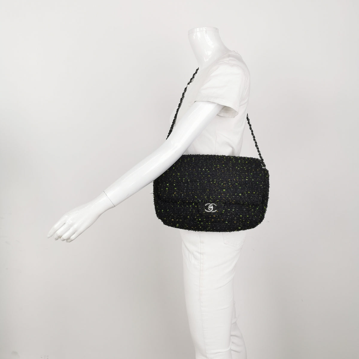 Chanel CC Tweed Flap Shoulder Bag