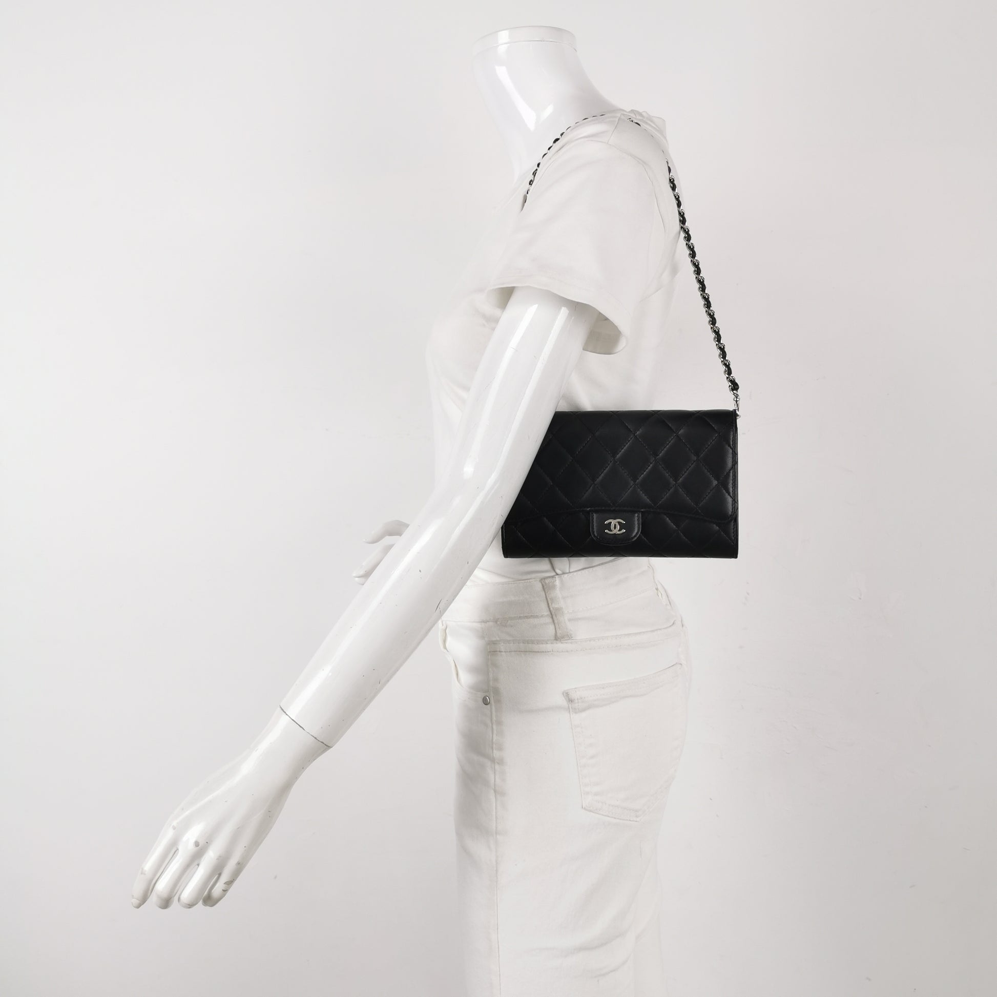 Chanel Clutch with Chain Lambskin SHW