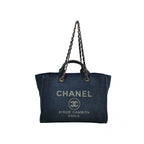 Chanel Deauville Tote Large Dark Blue