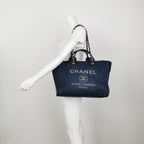 Chanel Deauville Tote Large Dark Blue