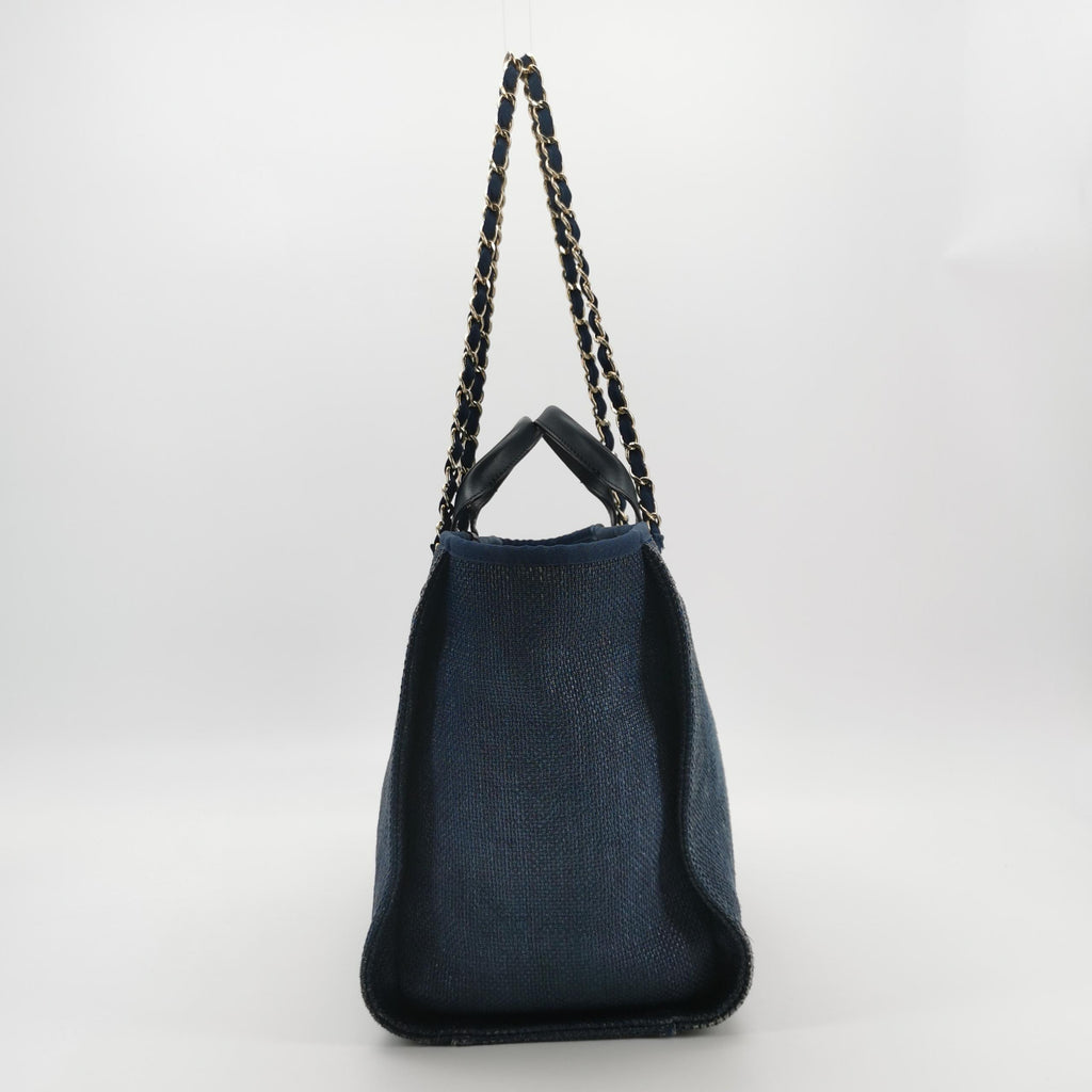 Chanel Deauville Tote Large Dark Blue