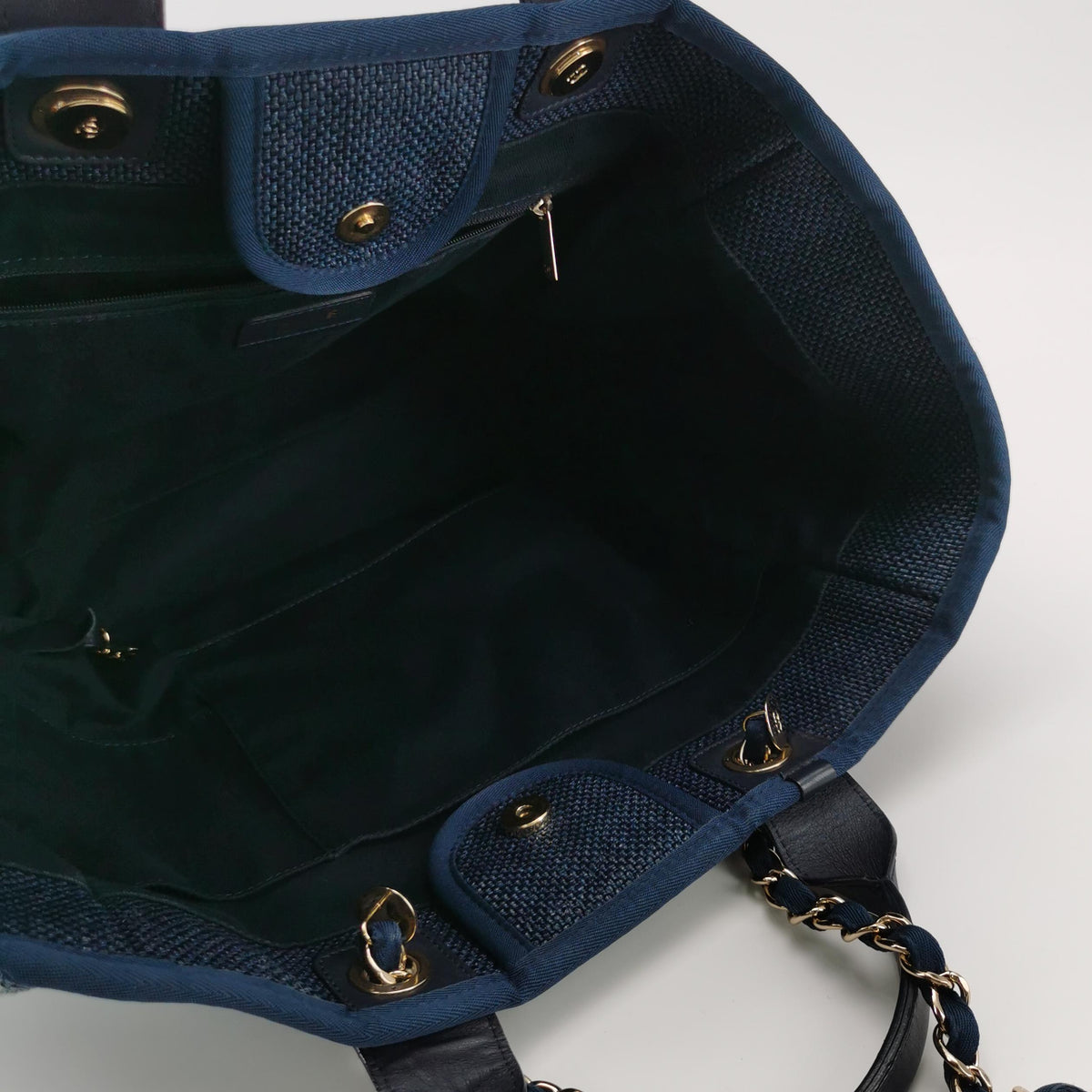 Chanel Deauville Tote Large Dark Blue
