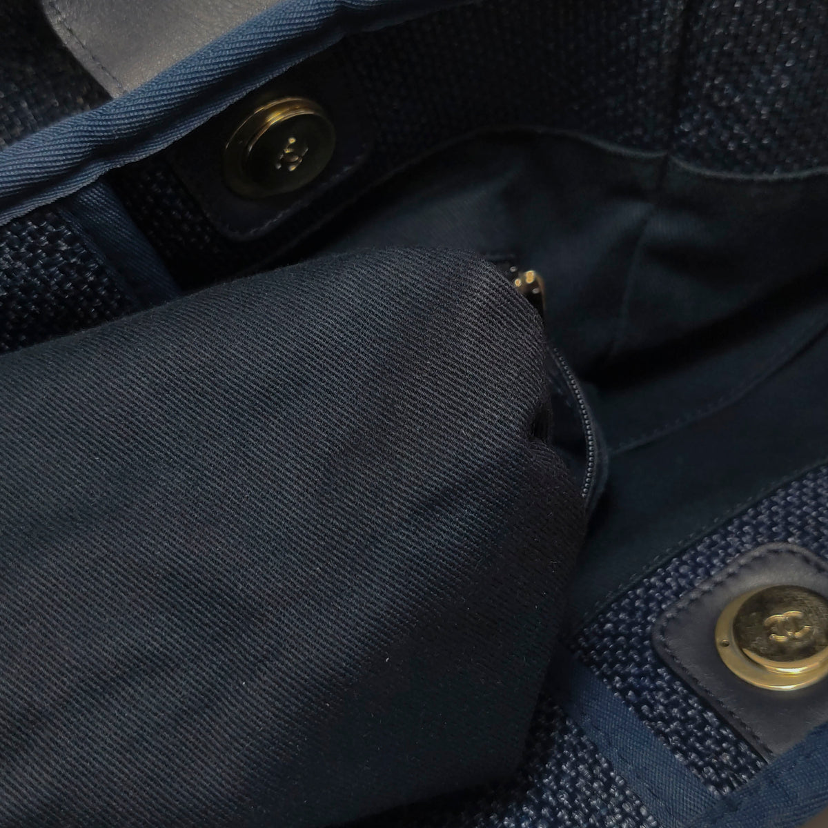 Chanel Deauville Tote Large Dark Blue