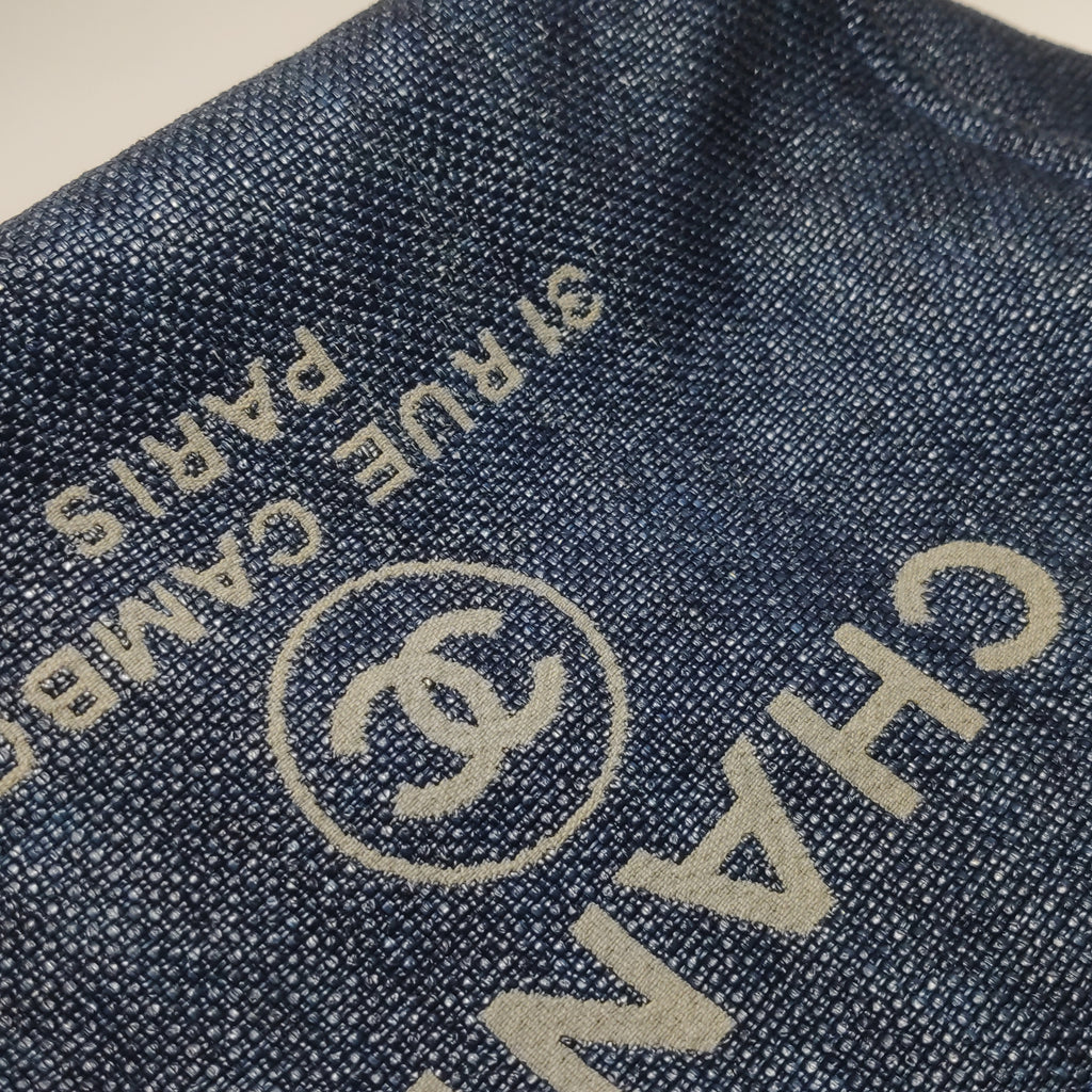 Chanel Deauville Tote Large Dark Blue