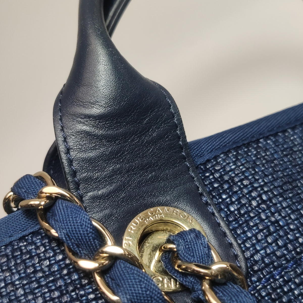 Chanel Deauville Tote Large Dark Blue