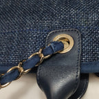 Chanel Deauville Tote Large Dark Blue