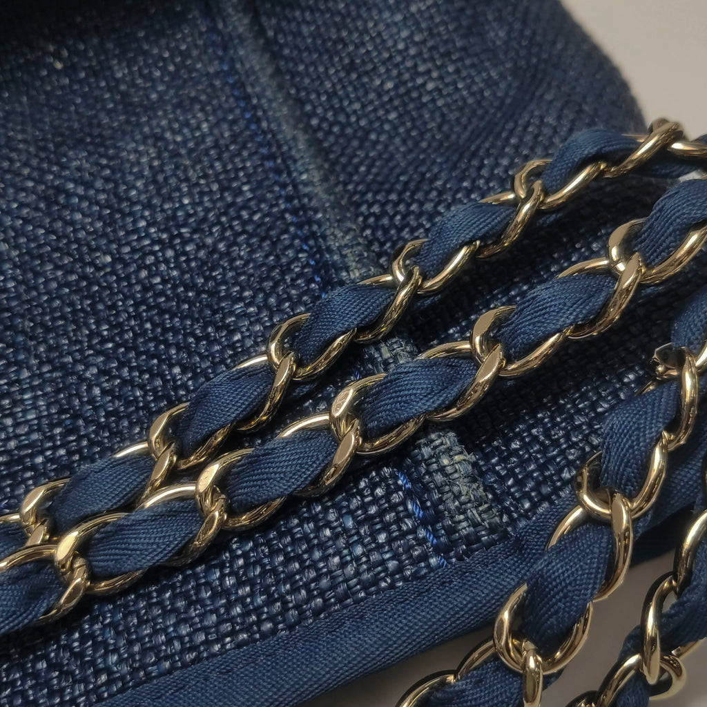 Chanel Deauville Tote Large Dark Blue