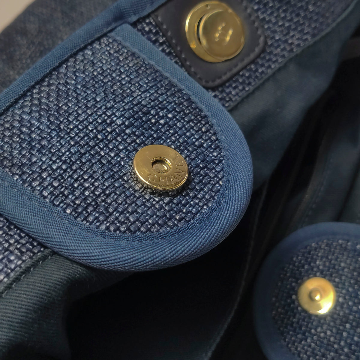 Chanel Deauville Tote Large Dark Blue