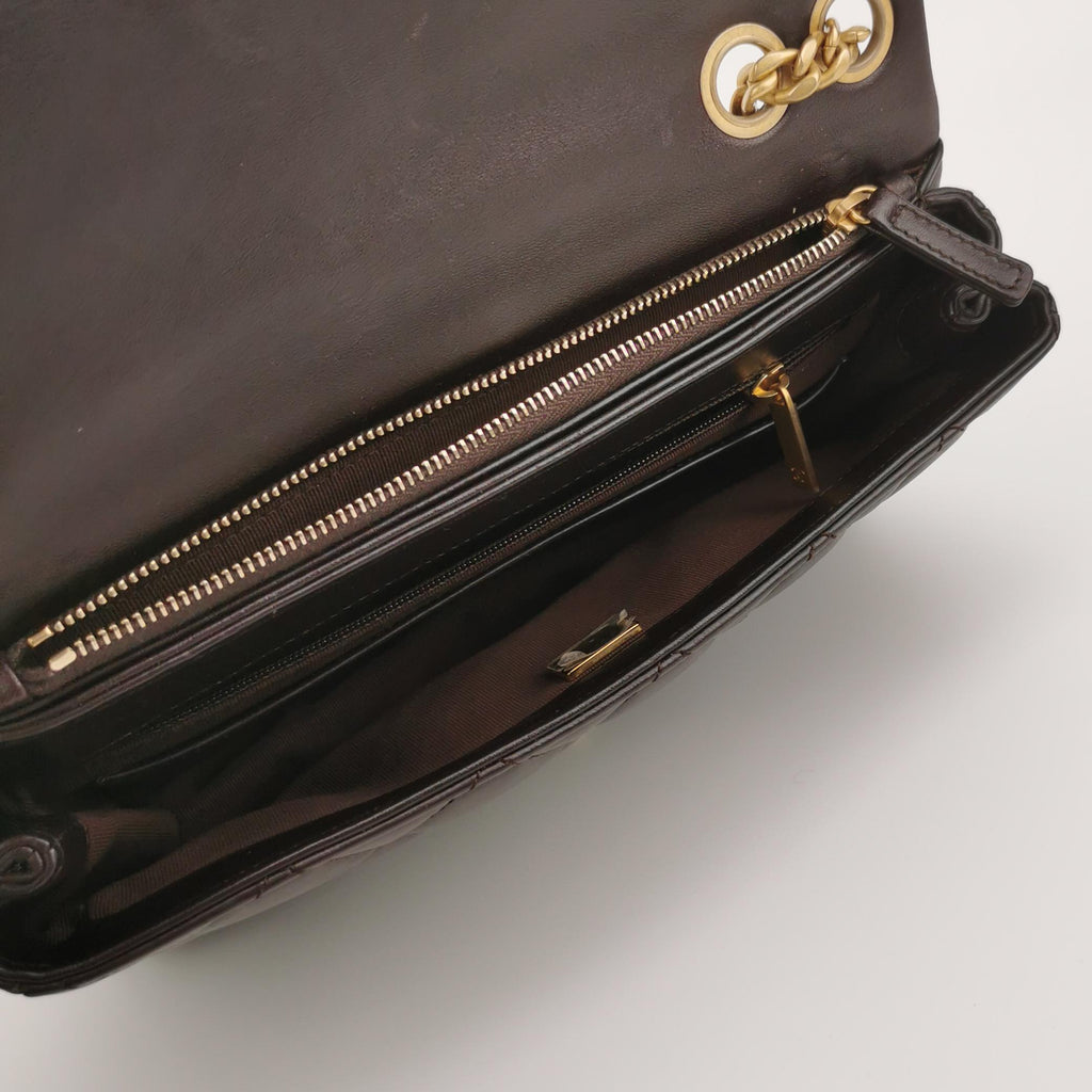 Chanel Pillow Crush Flap Bag Medium Brown Lambskin
