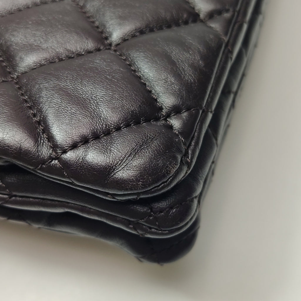 Chanel Pillow Crush Flap Bag Medium Brown Lambskin
