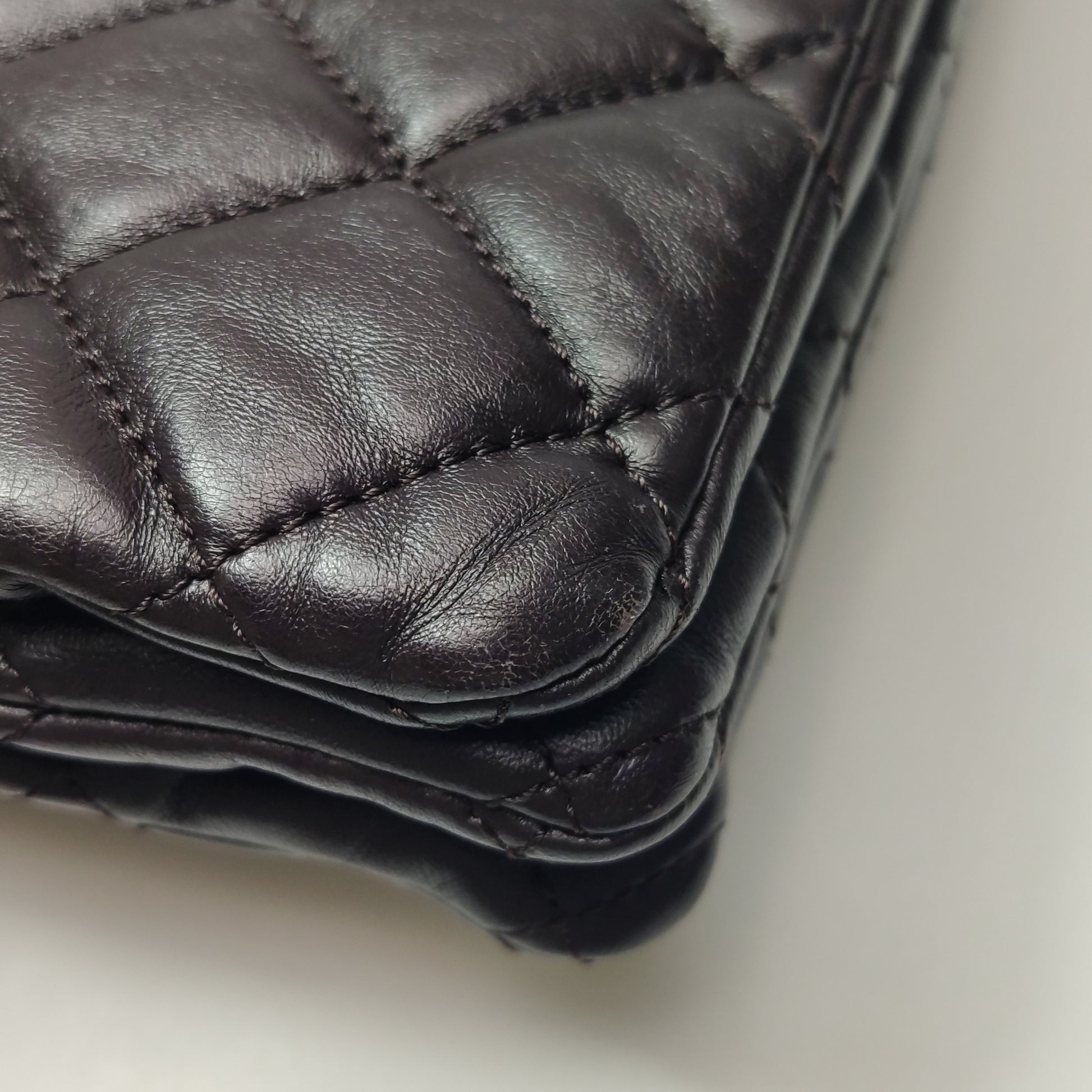 Chanel Pillow Crush Flap Bag Medium Brown Lambskin
