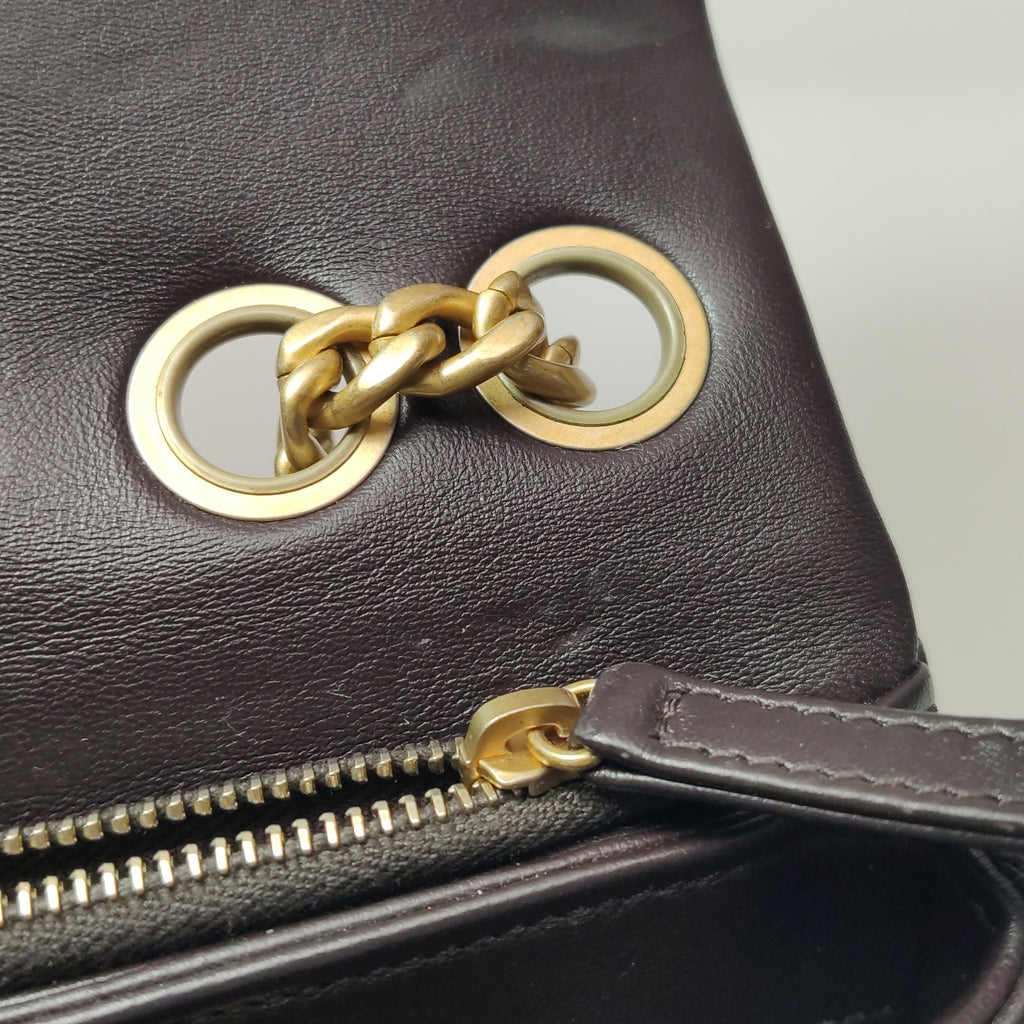 Chanel Pillow Crush Flap Bag Medium Brown Lambskin