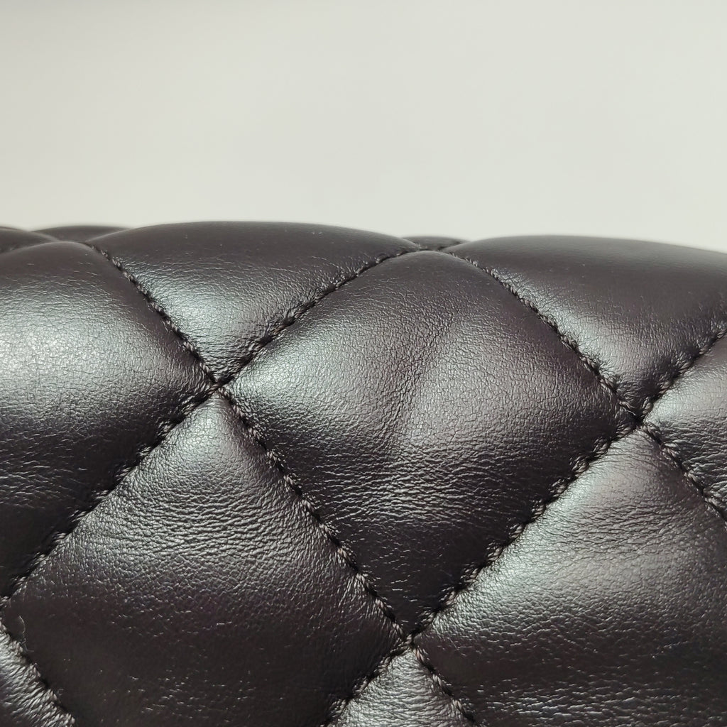 Chanel Pillow Crush Flap Bag Medium Brown Lambskin